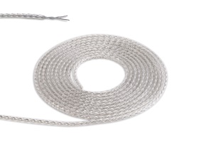 D0202  Cavo 1m Clear Braided Twisted 2 Core 0.75mm Cable